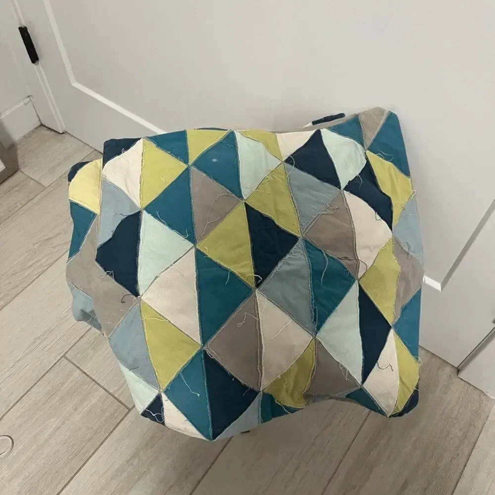West Elm Set of 2 Green & Blue Patchwork Pillow Covers